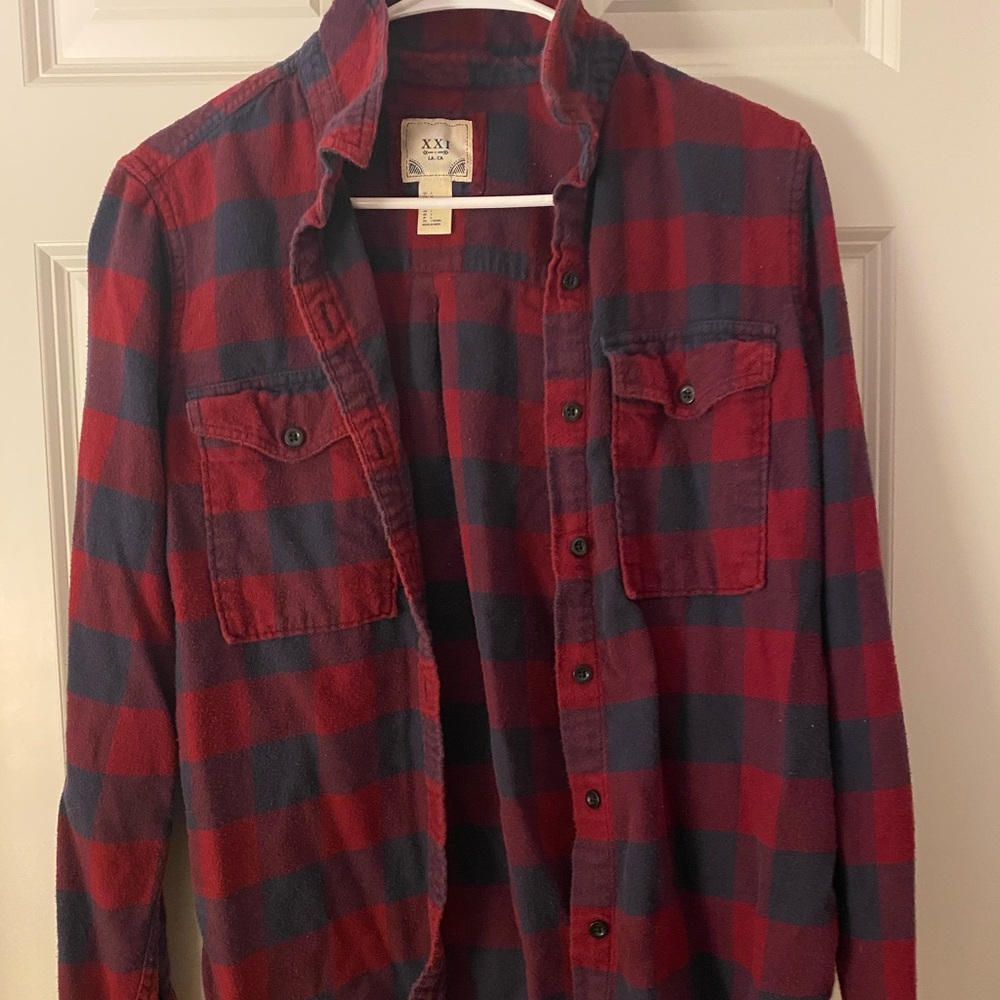Women’s red plain flannel